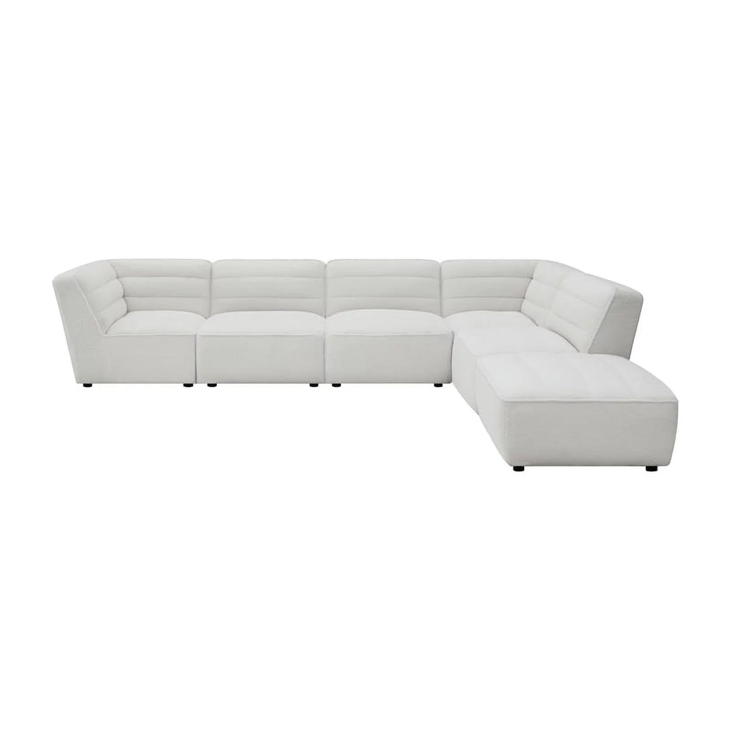 White 6-Piece Faux Leather Sectional W40503