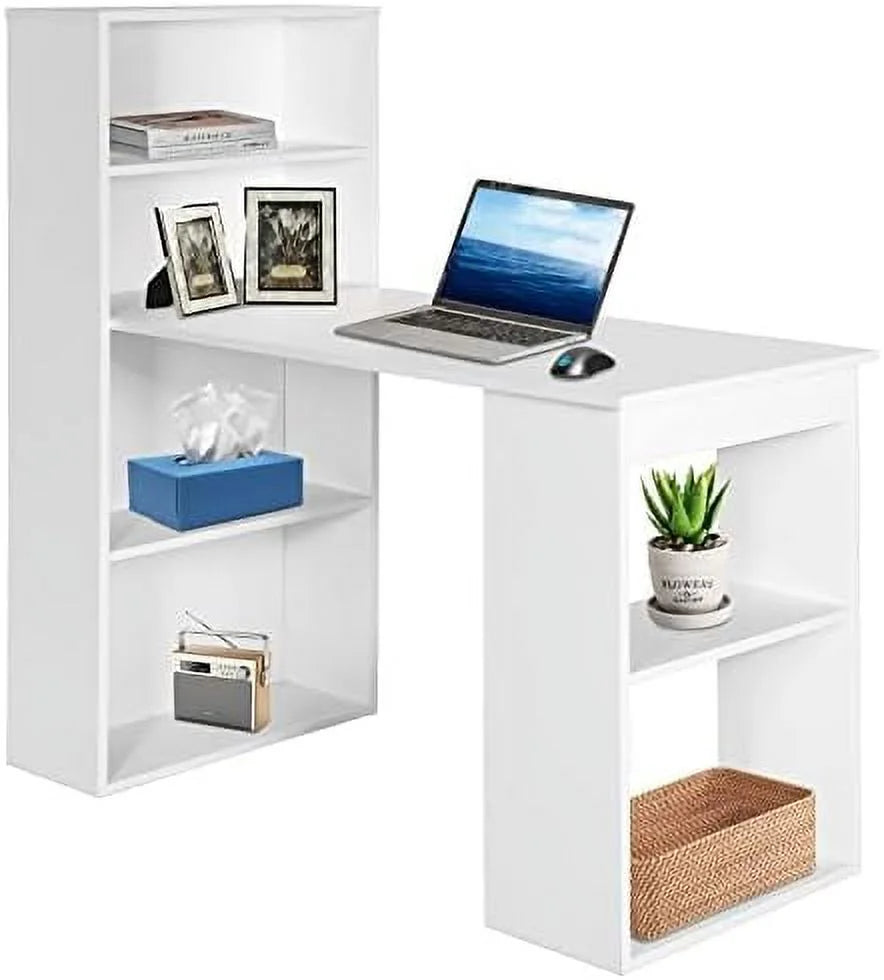Black Computer Desk with Bookcase and CPU Stand S996