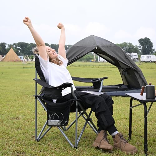 Oversized Heavy Duty Camping Folding Chair with Cup Holder E450865