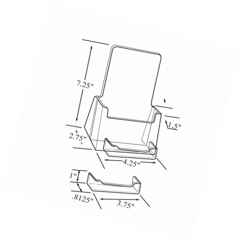 100-Pack Counter Trifold Brochure Holder with Business Card Pocket U6280