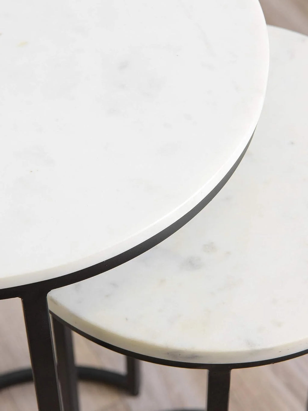 White Black Marble Nesting Tables D9257