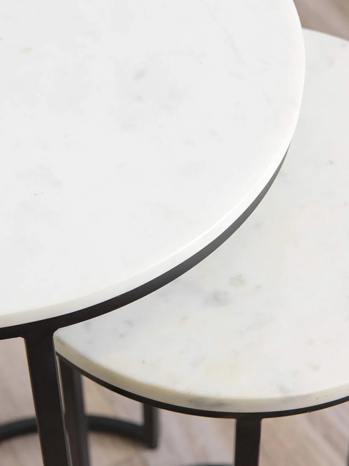 White Black Marble Nesting Tables D9257