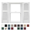 Open Louver Vinyl Shutters (1 Pair) 14.5 x 55 Bright White B29720
