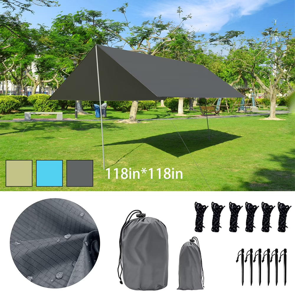 10x10ft Camping Hammock Rain Tarp with Carry Bag M312