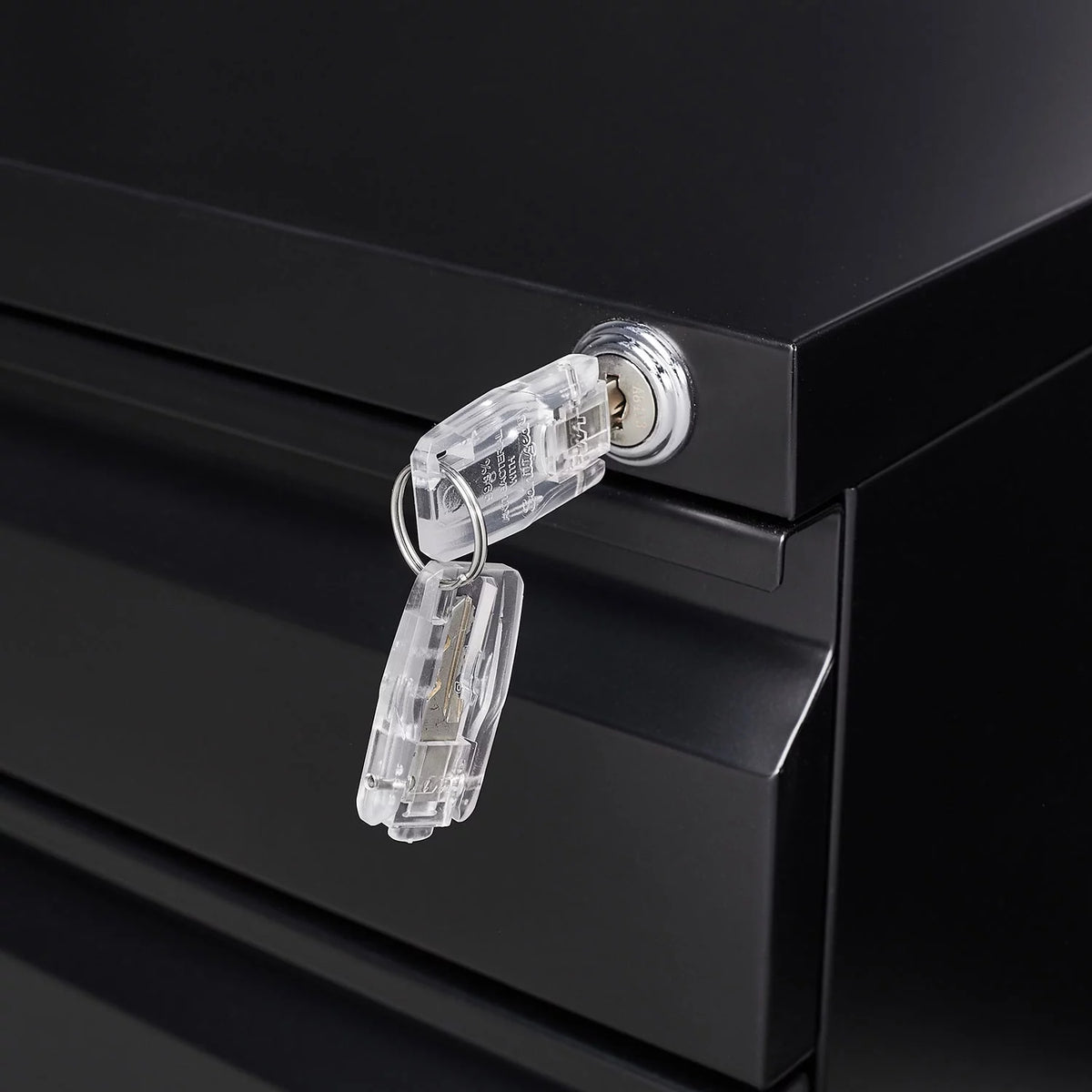 3 Drawer Black Metal File Cabinet with Lock H5762