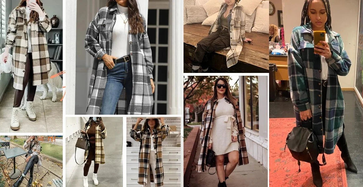 Flannel Button Up Plaid Shirt V522810
