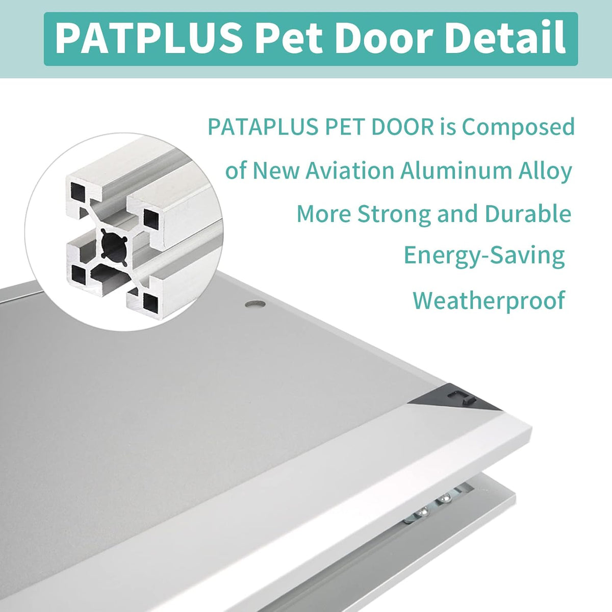 Large Pet Door Aluminum Dog Door Cat Door with Slide-in Lock Panel and Magnetic Flaps K2278