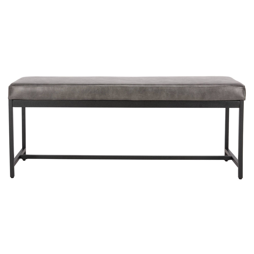 Grey Faux Leather Bench L72634