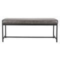 Grey Faux Leather Bench L72634