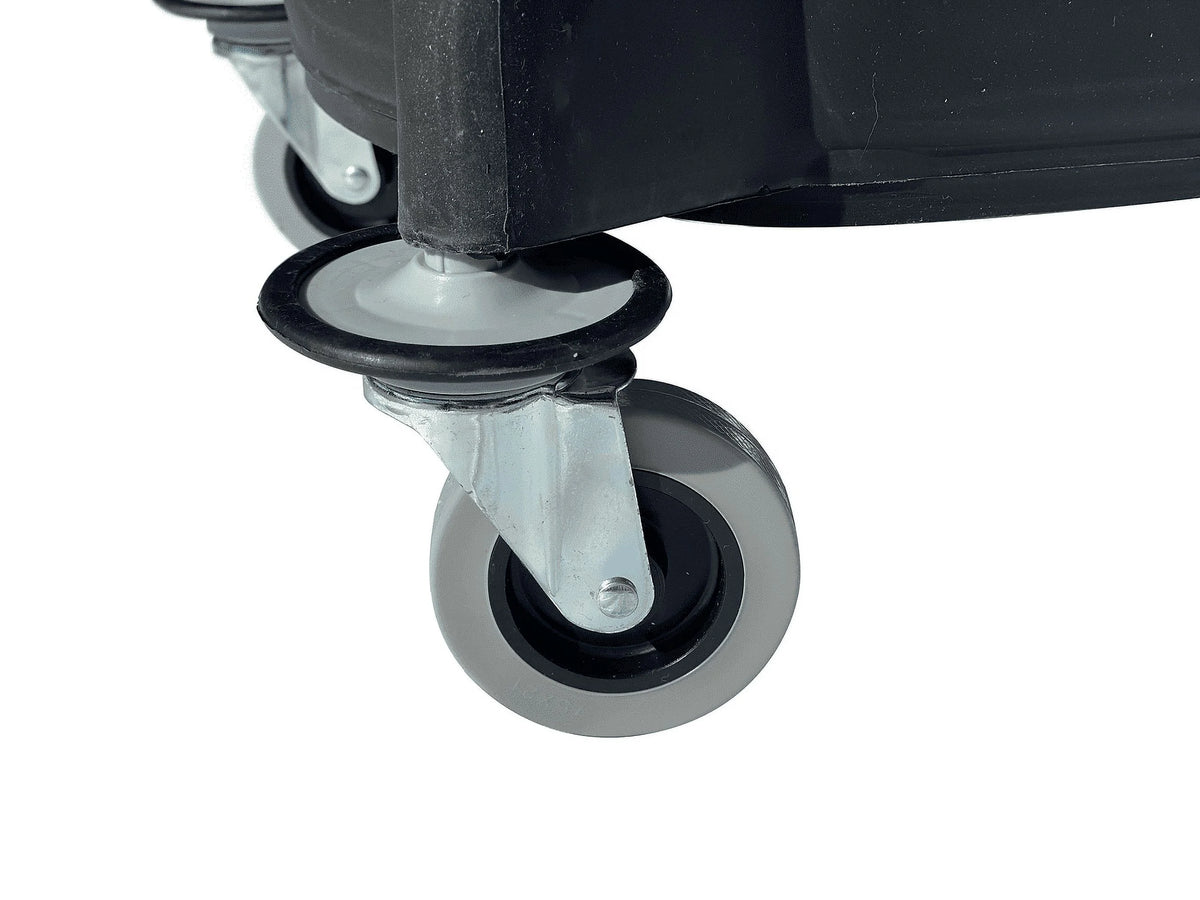 Commercial-Grade Mop Bucket with Separator & Dirty Water Pail, Metal Casters, Side-Press Wringer, Black N145404