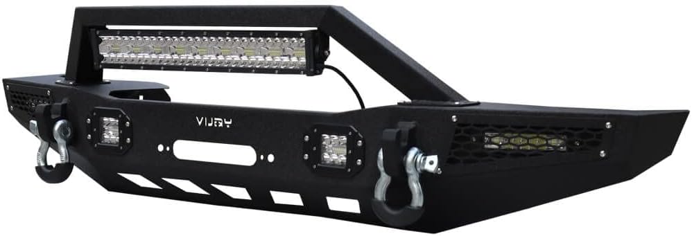Front and Rear Bumper with LED Lights and Winch Plate and Tire Carrier N1205