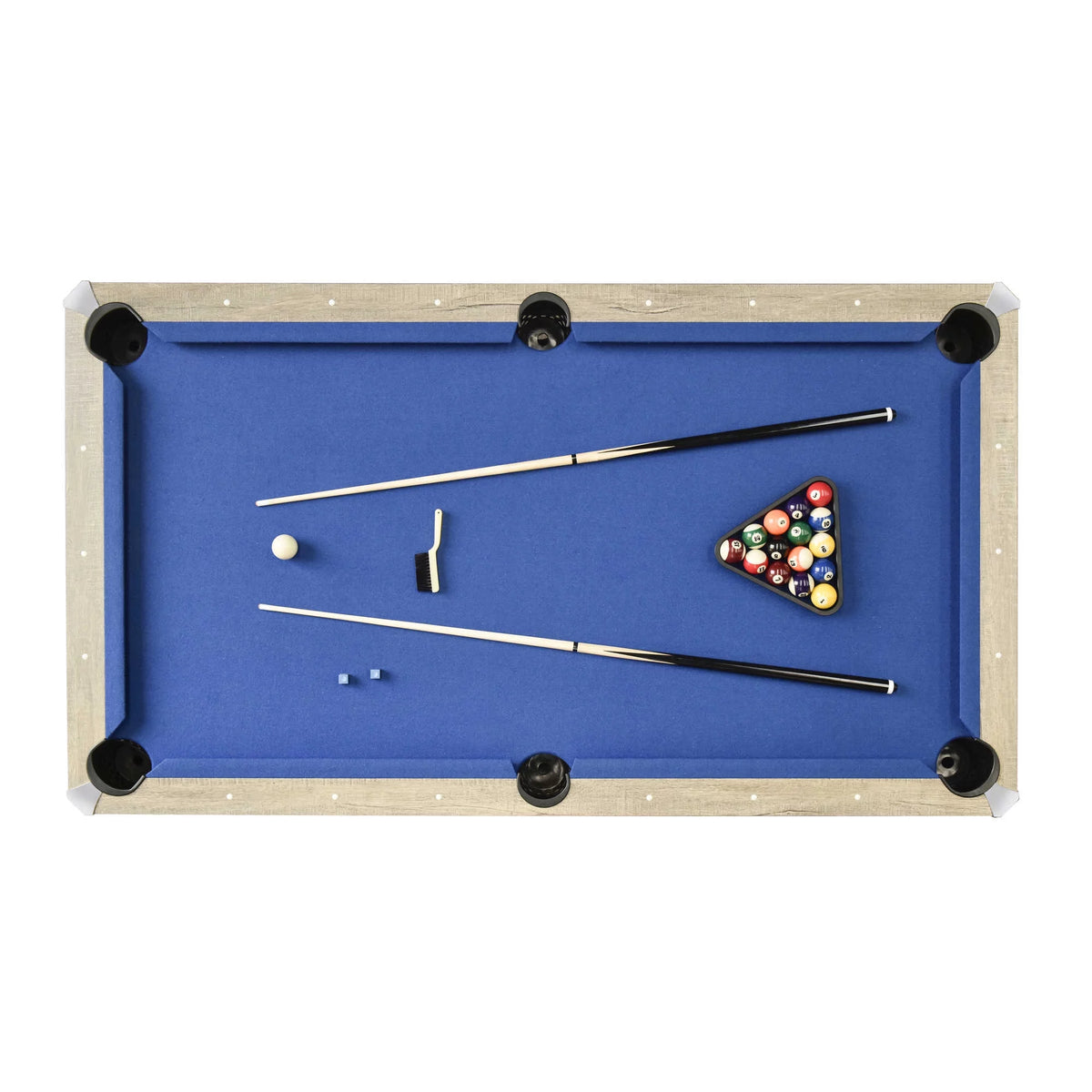 Rustic Gray 7-ft Pool Table Combo Set with Benches U2316