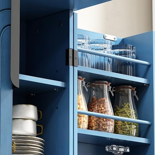 Blue Pantry Cabinet with Adjustable Shelves H280