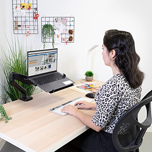 Full Motion VESA Monitor Desk Mount with Laptop Tray G18038