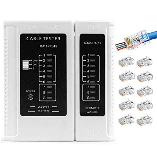 RJ45 Cable Tester Network Ethernet Wire Test Tool for LAN Phone RJ45 RJ11 RJ12 Cat5 Cat5e Cat6 Cat6a Cat7 UTP Shield Cable S72183