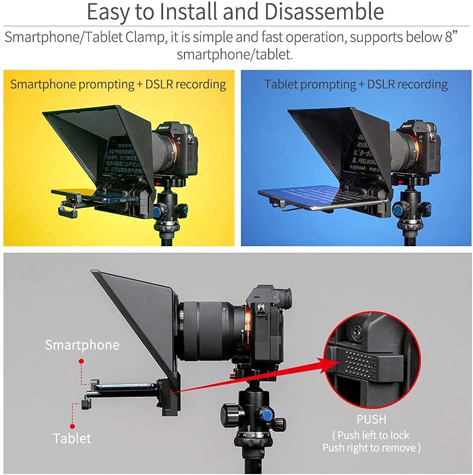 Portable 8-inch Teleprompter Pack of 2 S136