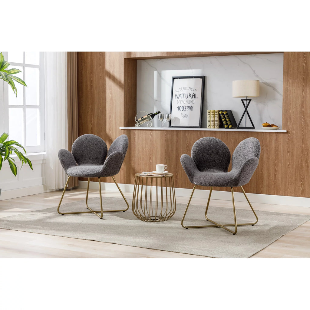 Velvet Accent Chair with Metal Legs, 2PC/SET A8796