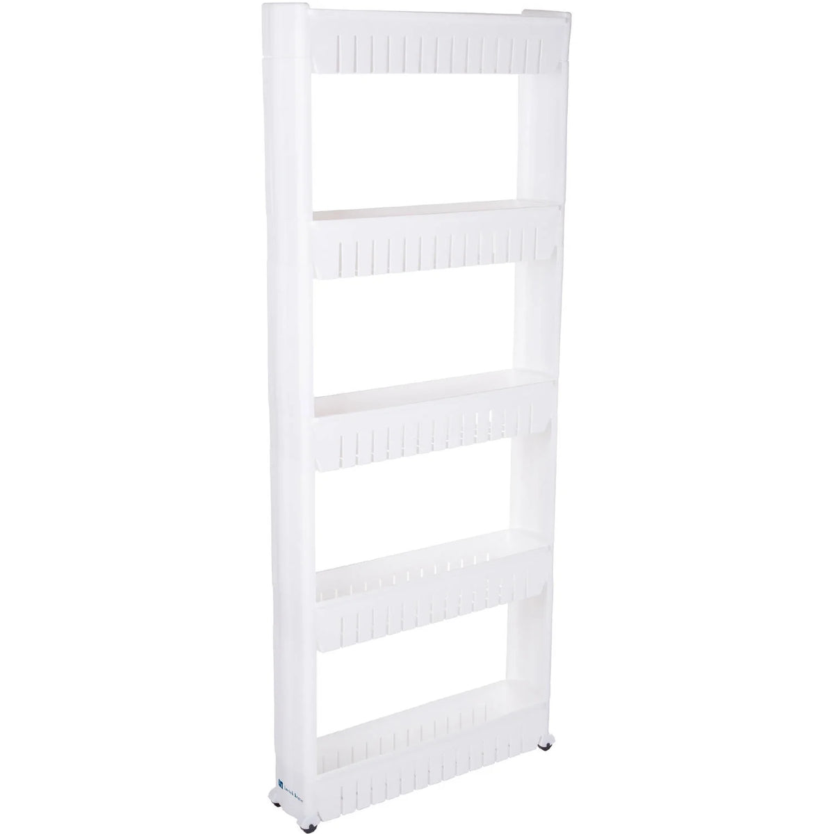 5-Tier White Plastic Rolling Pantry Storage Cart R4598