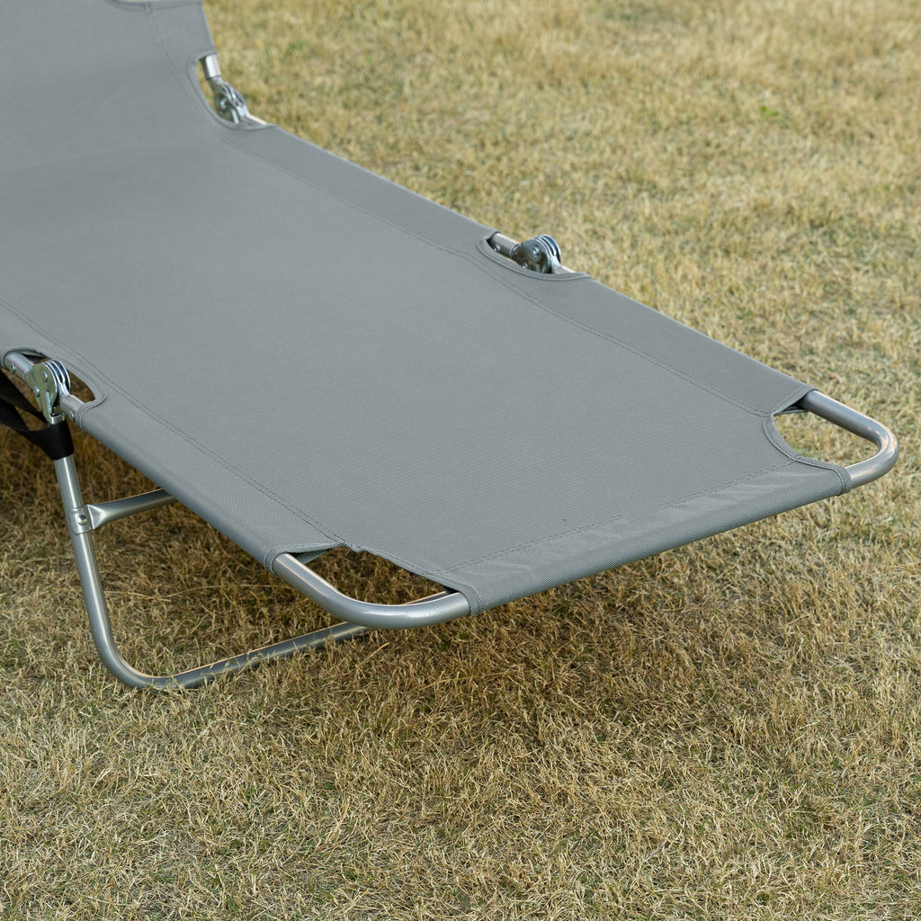 Folding Outdoor Lounge with Face Hole, Gray A76618
