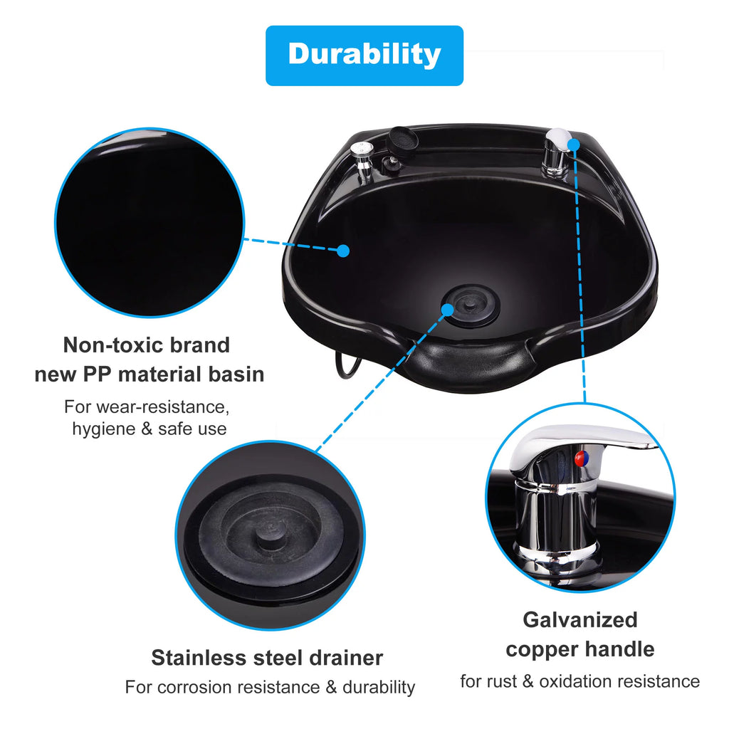 Shampoo Bowl with Vacuum Breaker and Neck Rest M4080