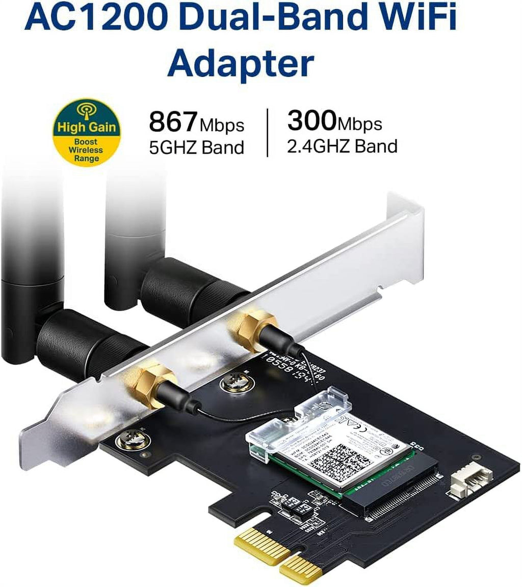 AC1200 Dual Band PCIe WiFi Card with Bluetooth 4.2 E506