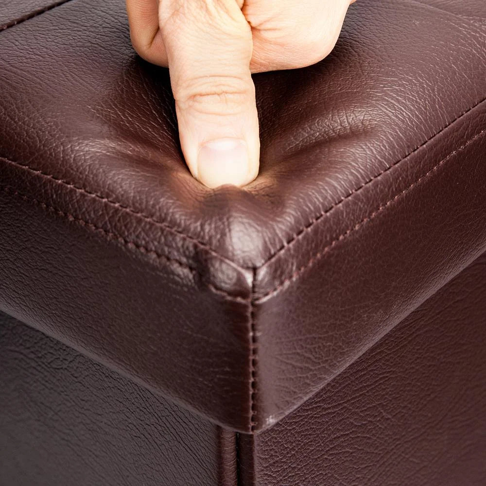 Folding Storage Cube Ottoman Brown P510
