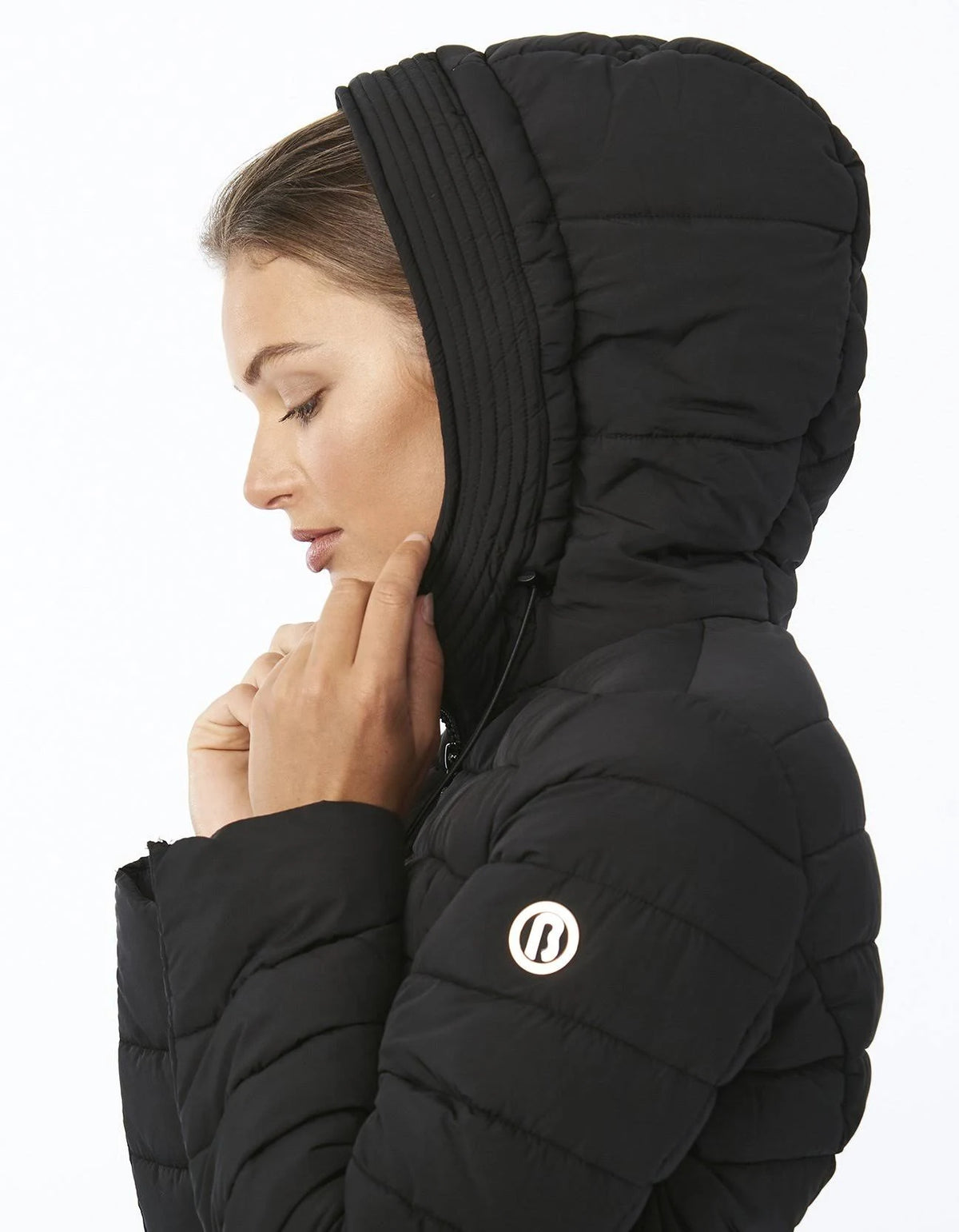 Black Quilted Micro Touch Coat Y316