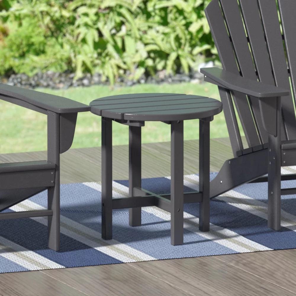 18" Round Plastic Outdoor Patio Side Table D71371