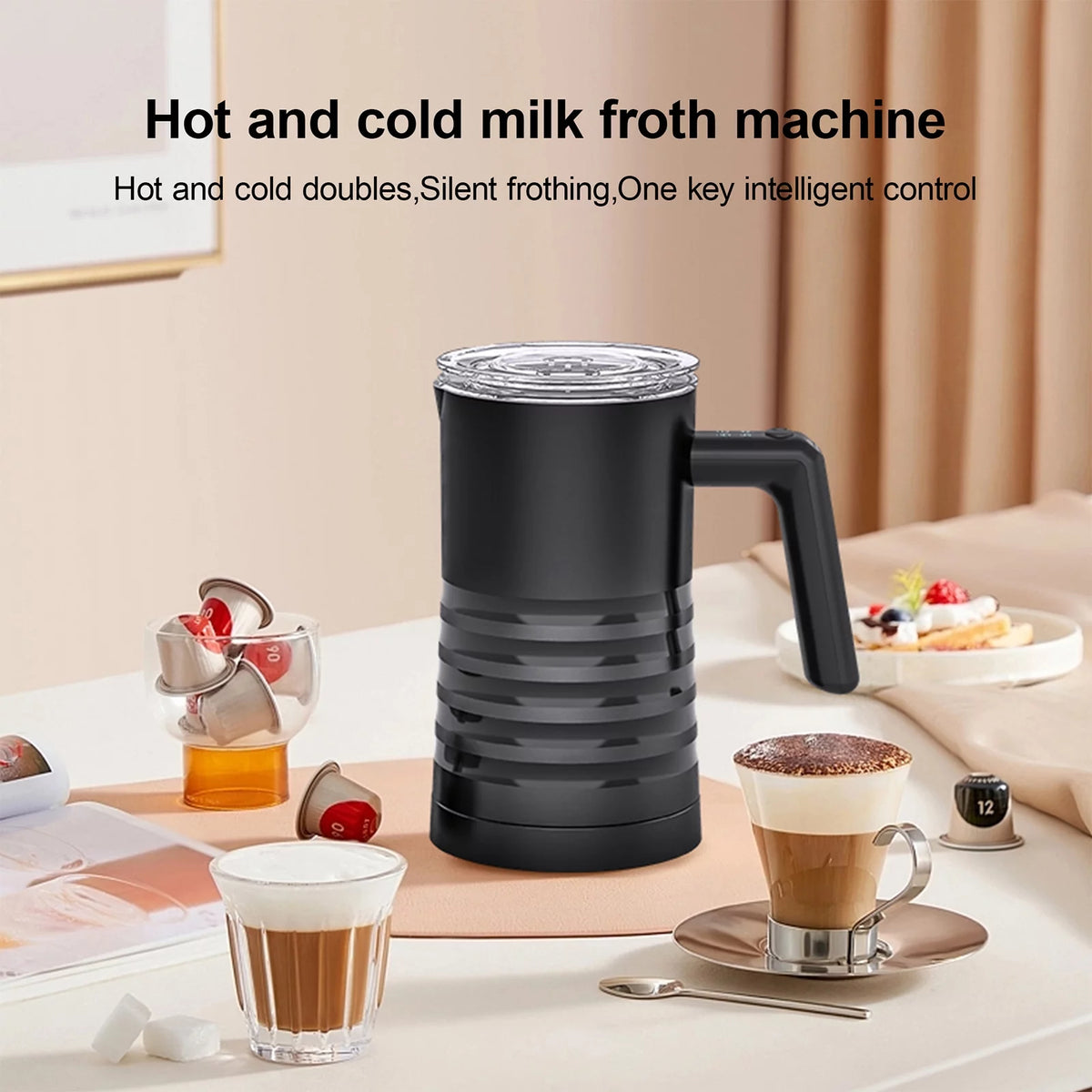 Electric Milk Frother and Steamer 4 in 1, 400W Non-Stick 580ml E463109
