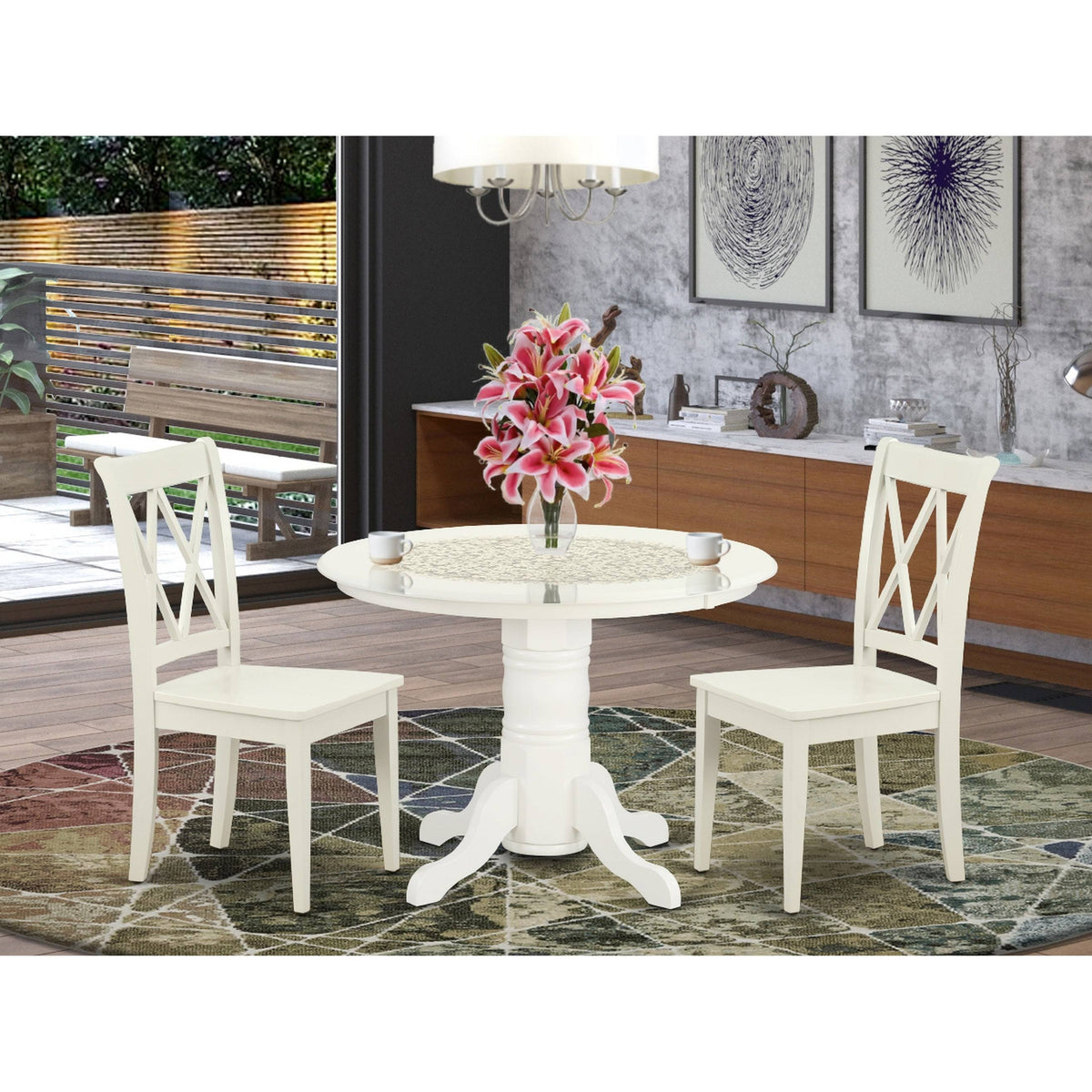 3PC Round Table and 2 Chairs A176398