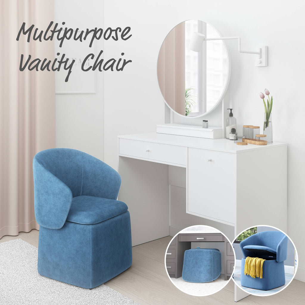 Blue Chair & Ottoman Set A925