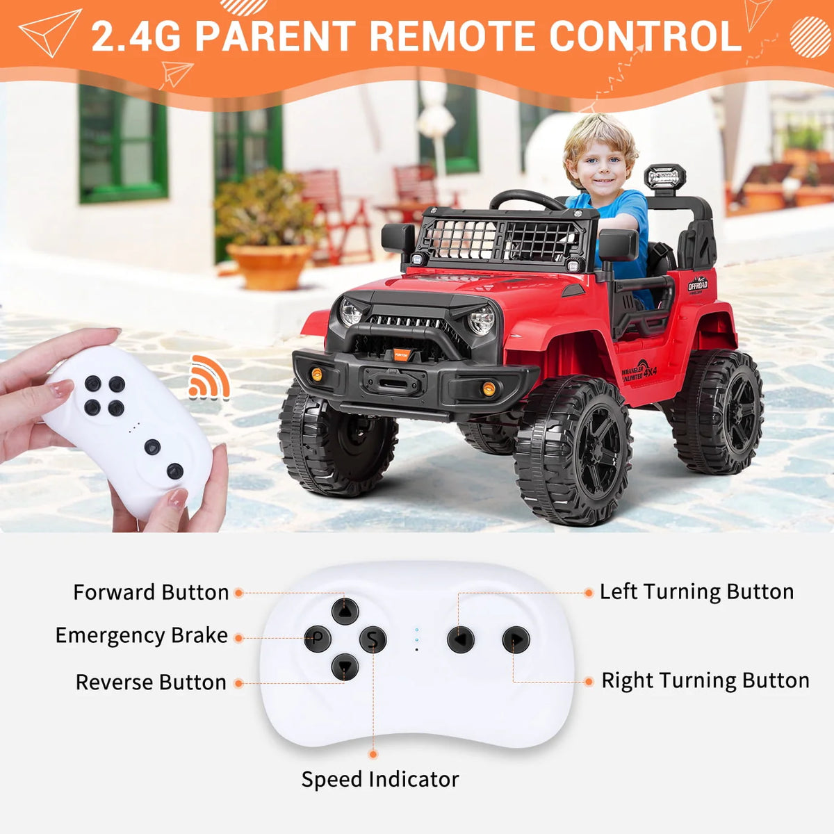 12V Electric Ride on Toy Car with Remote Control K67313