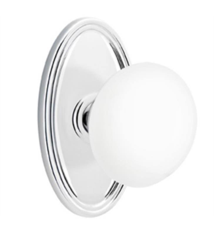 Satin Nickel Passage Knob with Oval Rose M449