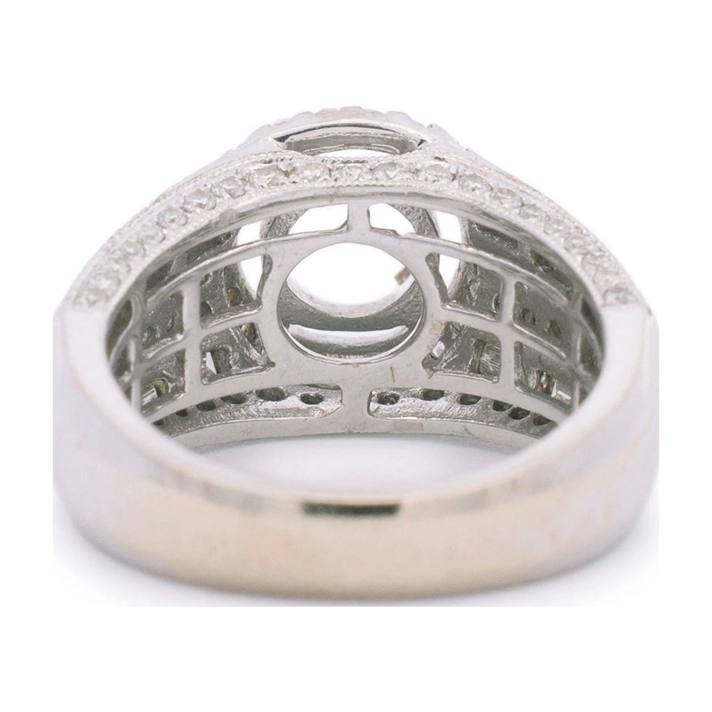 14K White Gold Halo Diamond Engagement Ring M48316