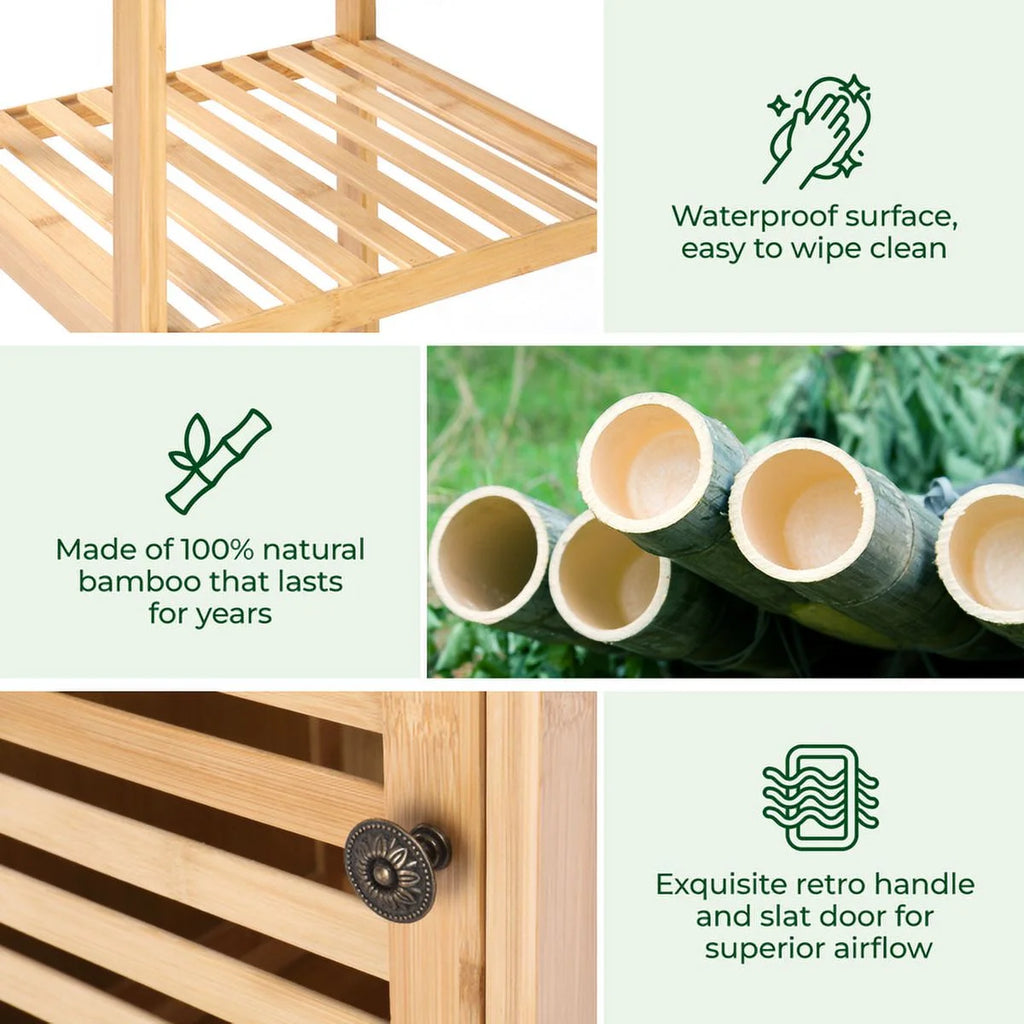Bamboo 5 Tier Bathroom Storage Shelf M165