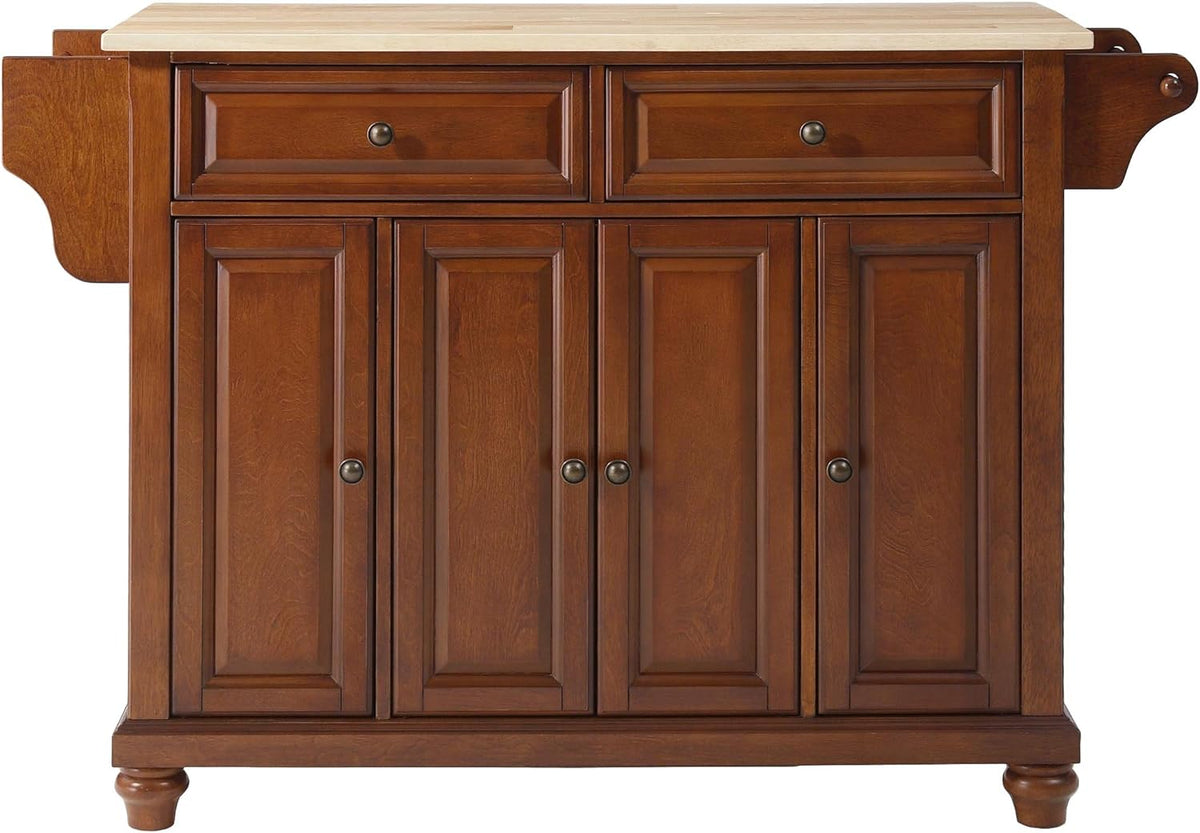 White Full Size Kitchen Island with Solid Granite Top Z514