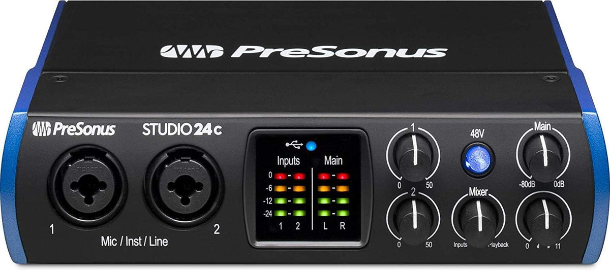 2x2 USB Type-C Audio Interface with Multimedia Monitors and Microphone Isolation Shield C476224