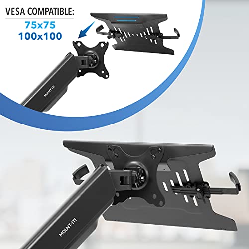 Full Motion VESA Monitor Desk Mount with Laptop Tray G18038