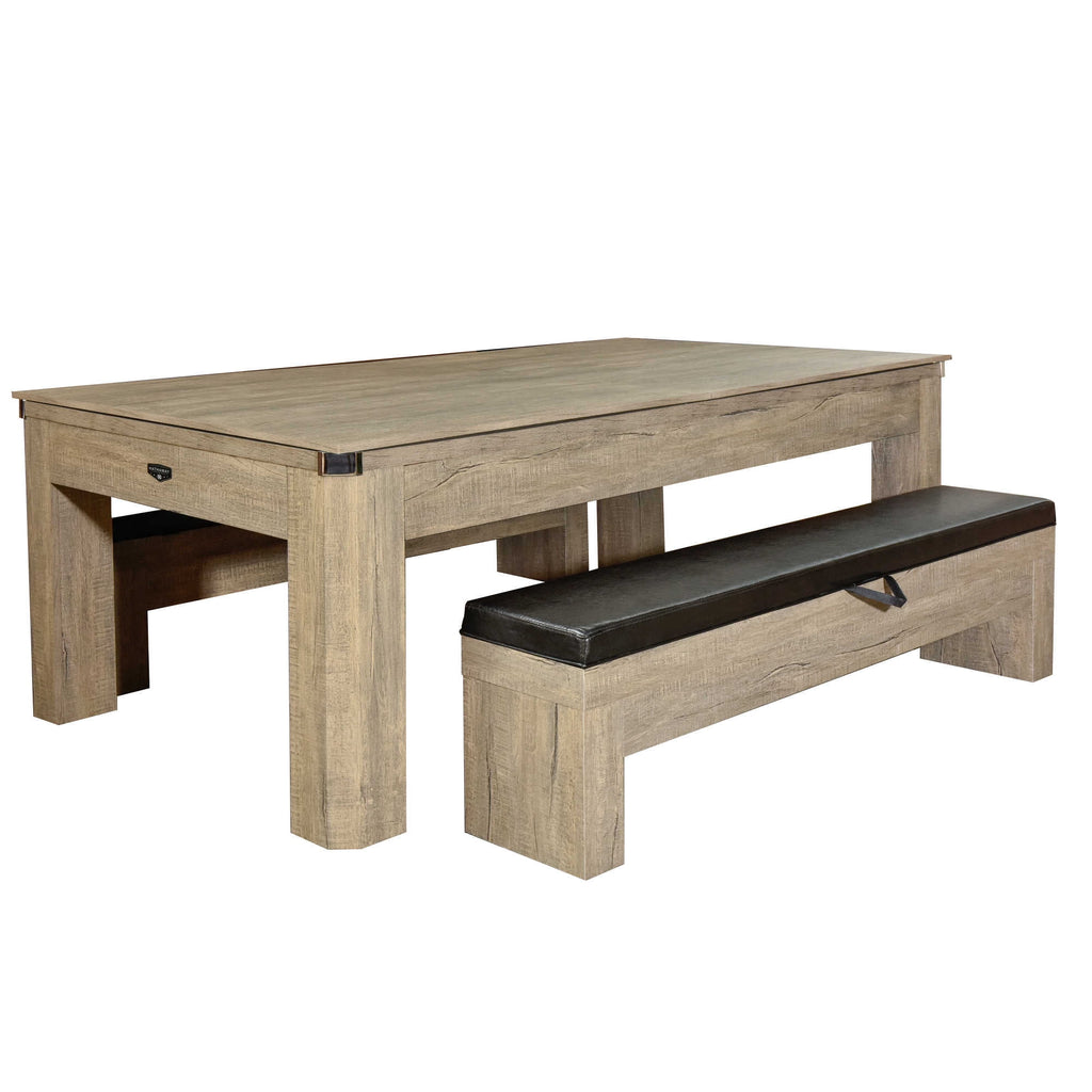 Rustic Gray 7-ft Pool Table Combo Set with Benches U2316