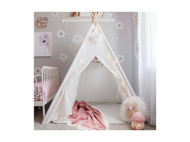 Kids Foldable Play Tent with Mat & Light String & Carry Case F70149
