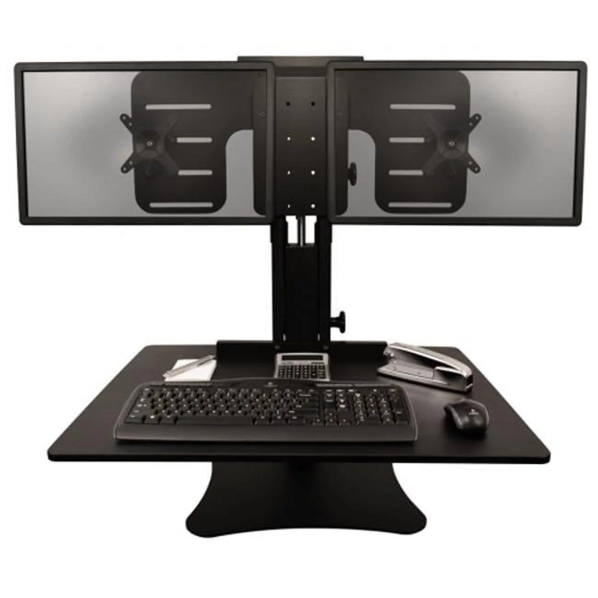Black Dual Monitor Sit-Stand Desk Converter V712599