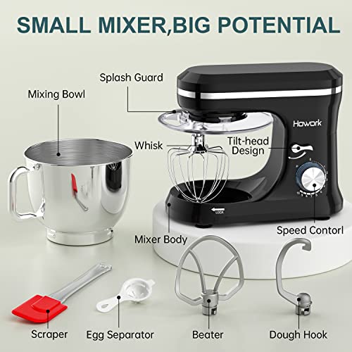 Blue Electric Stand Mixer with 6.5QT Stainless Steel Bowl T8147