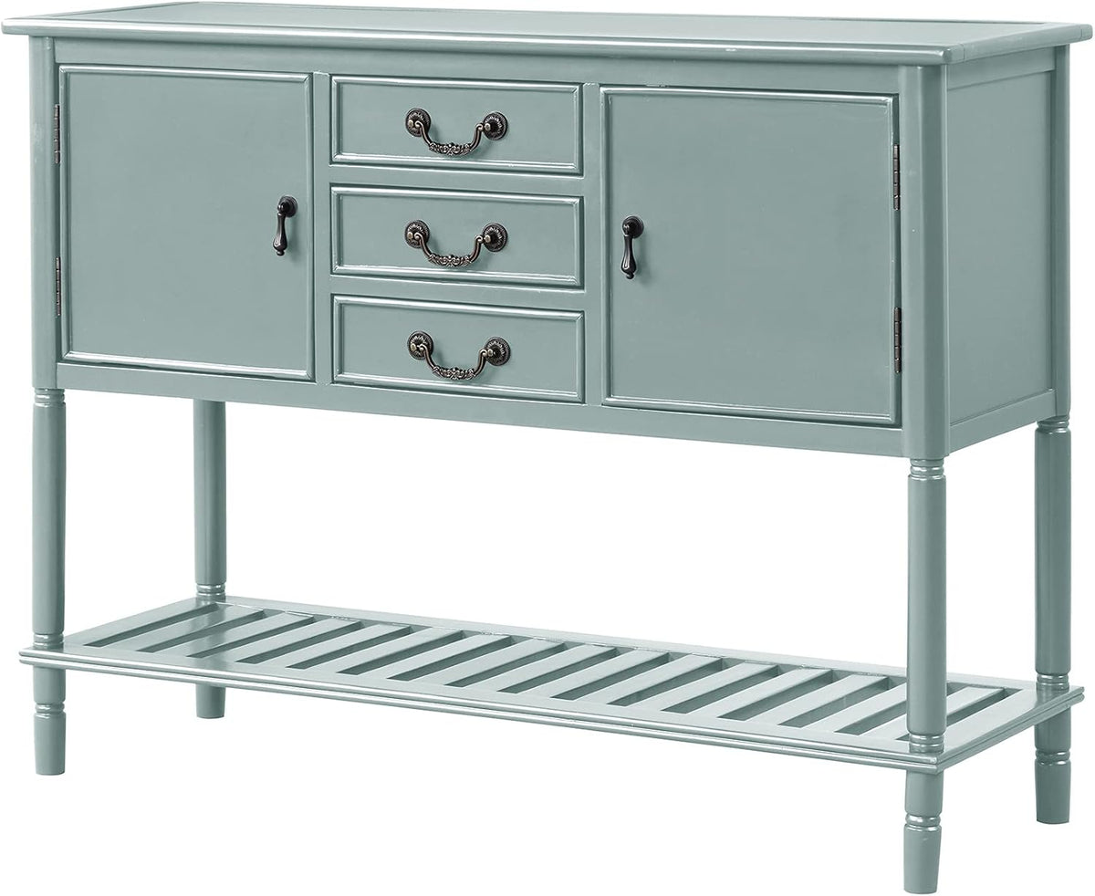 Solid Wood Console Table with 3 Drawers, 2 Cabinet and 1 Shelf G813