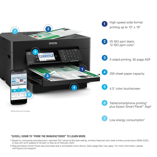 Wireless All-in-One Wide-Format Printer with Auto 2-Sided Print, Copy, Scan & Fax, 50-Page ADF, 250-sheet Paper Capacity, Black C6495