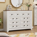 White 54" Wide 3 Drawer Wood Dresser with Sliding Barn Doors F69572