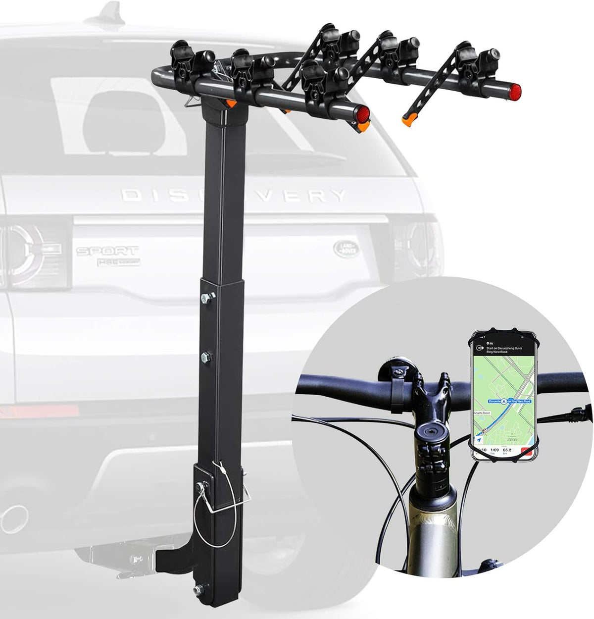 Bicycle Hitch Rack Foldable Bike Carrier Rack with 2'' Hitch Receiver B737137