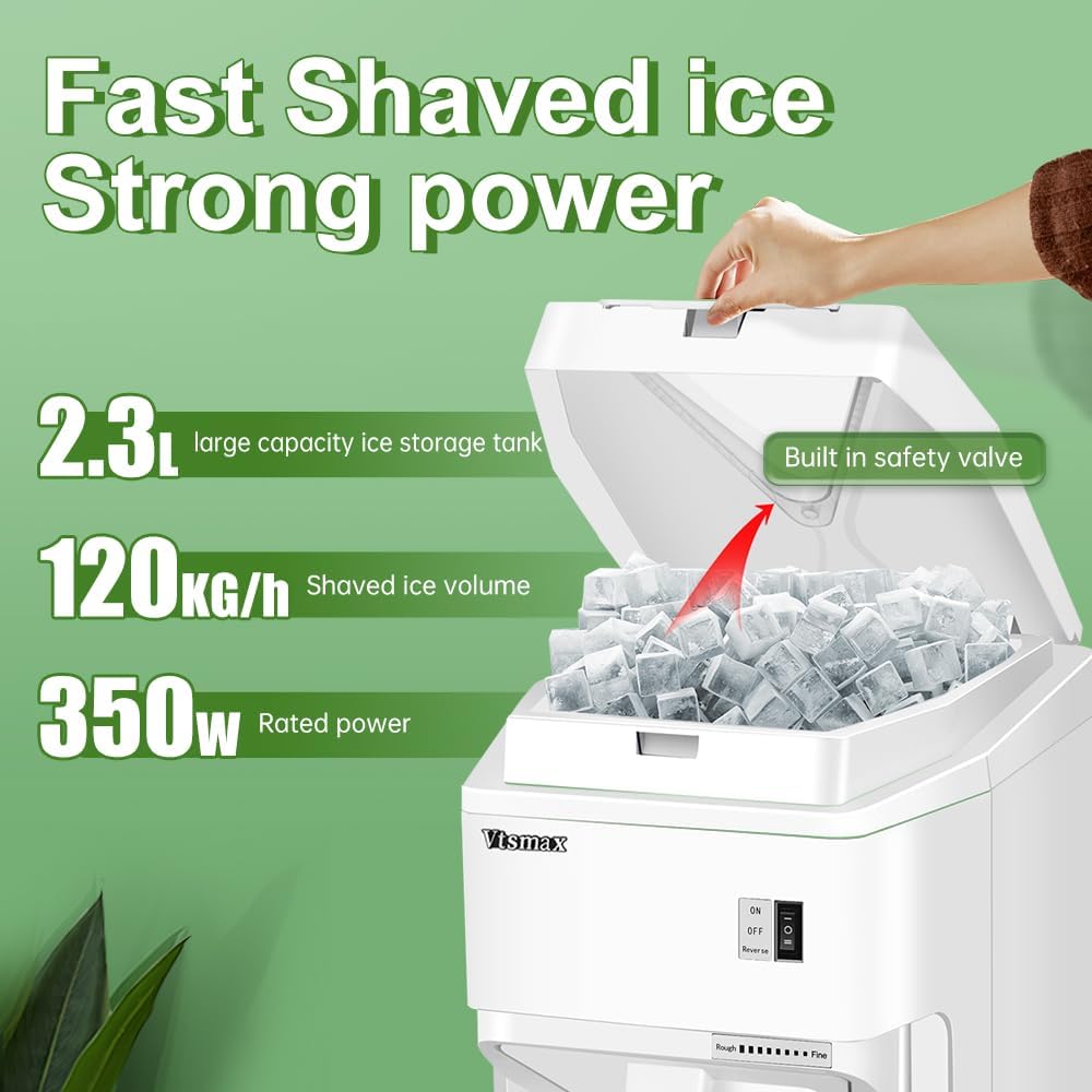 Electric Ice Shaver, 350W Snow Cone Machine, Ice Shaving Machine 440LBs/hr V654690