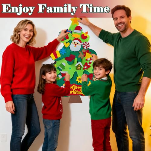 DIY Felt Christmas Tree Kit with Ornaments Y83431