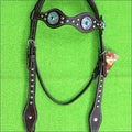 American Leather Turquoise Western Headstall Horse Bridle I9790