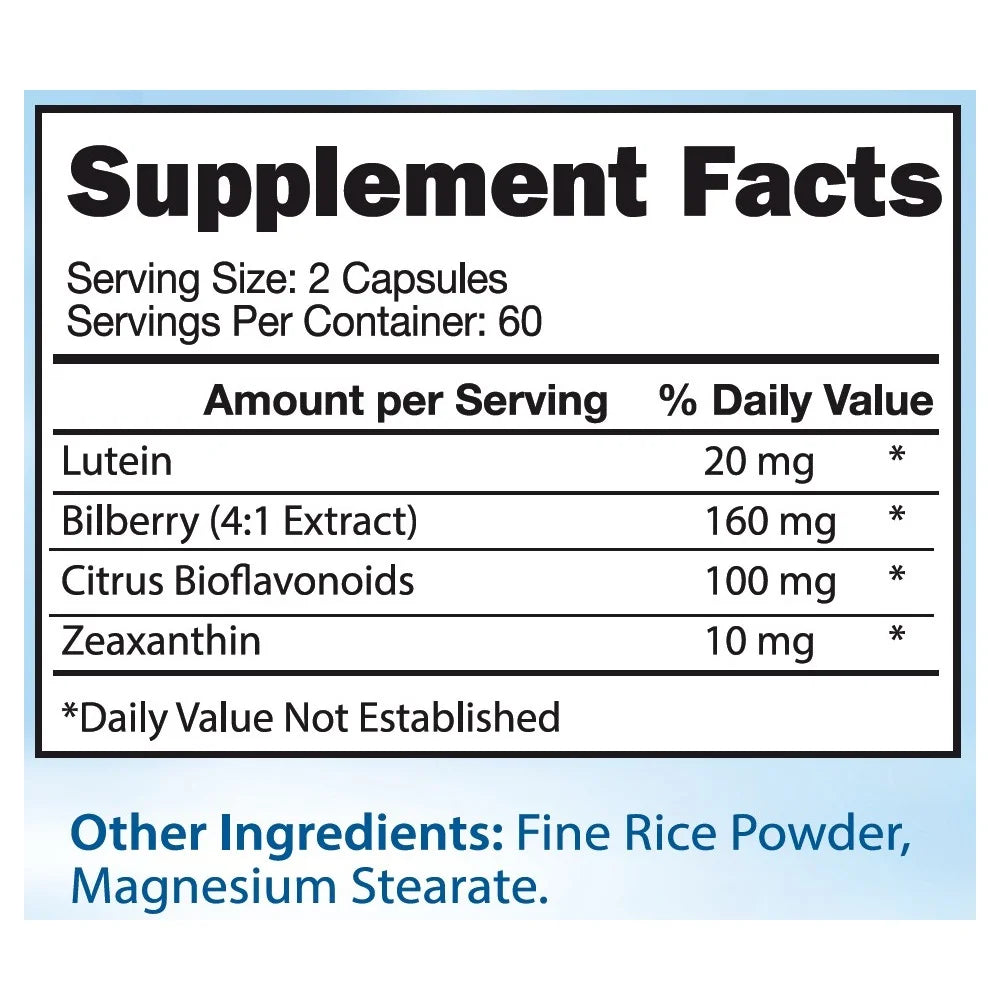 120 Capsules Eye Vitamins with Lutein & Bilberry V69761
